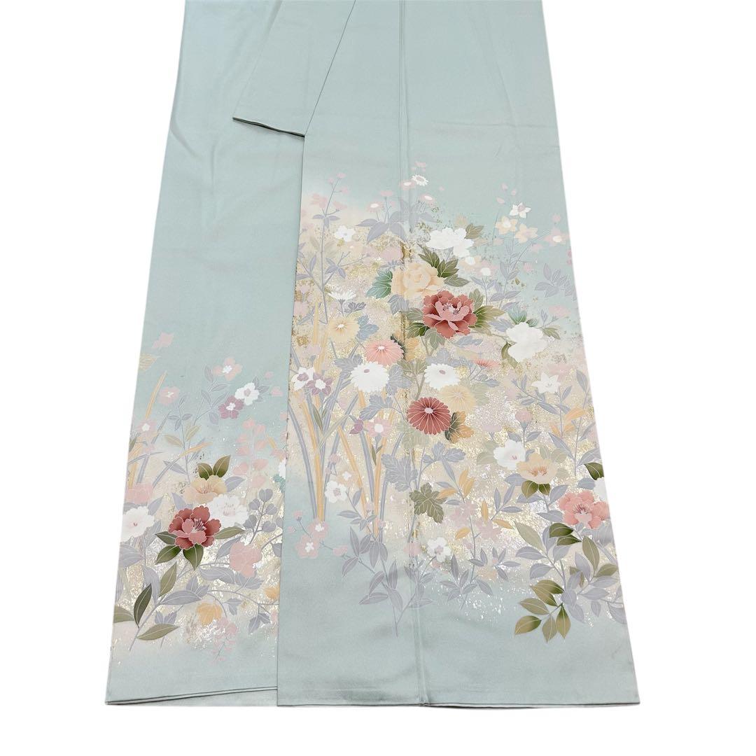 【極美品❤️】訪問着 正絹 四季草花文様 金彩 上品 卒業式 入学式 結婚式