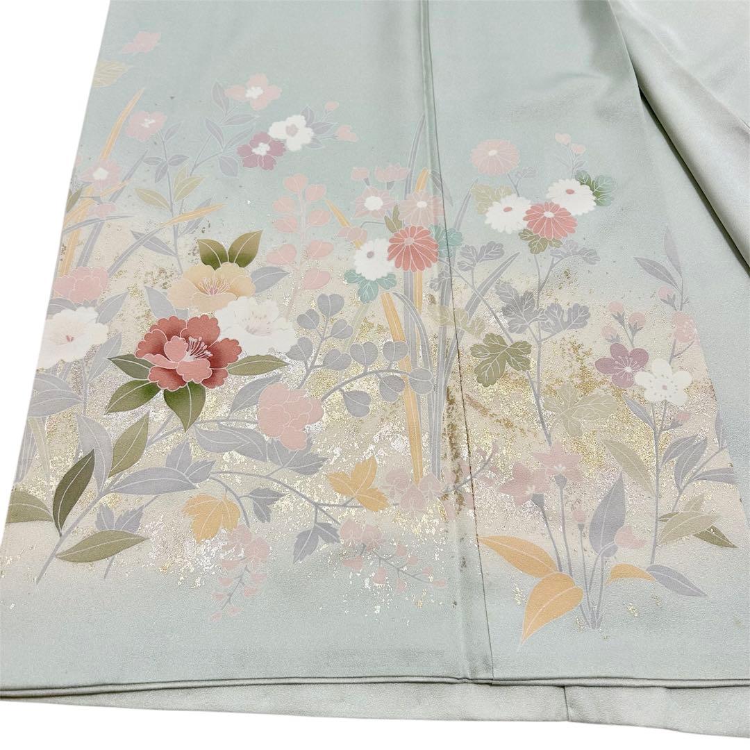 【極美品❤️】訪問着 正絹 四季草花文様 金彩 上品 卒業式 入学式 結婚式