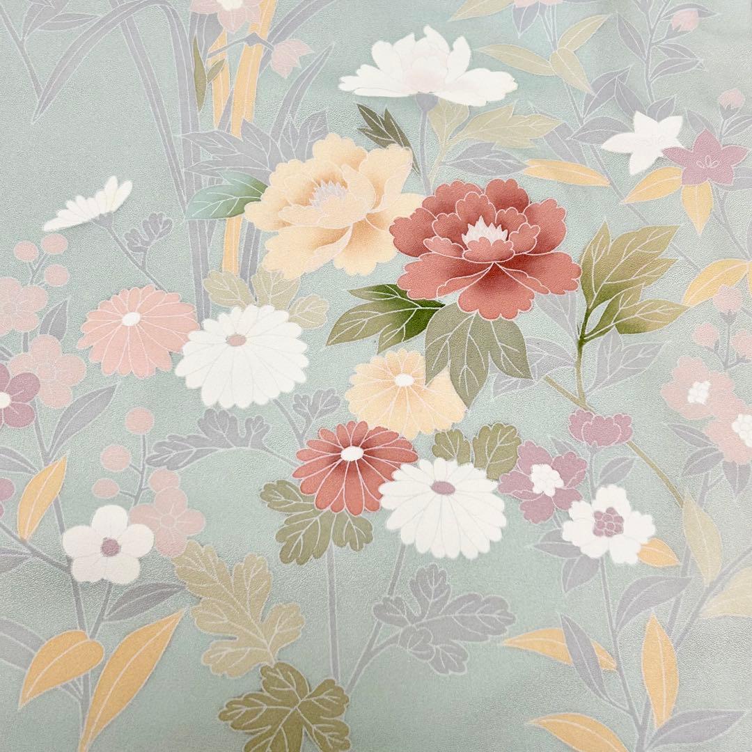 【極美品❤️】訪問着 正絹 四季草花文様 金彩 上品 卒業式 入学式 結婚式