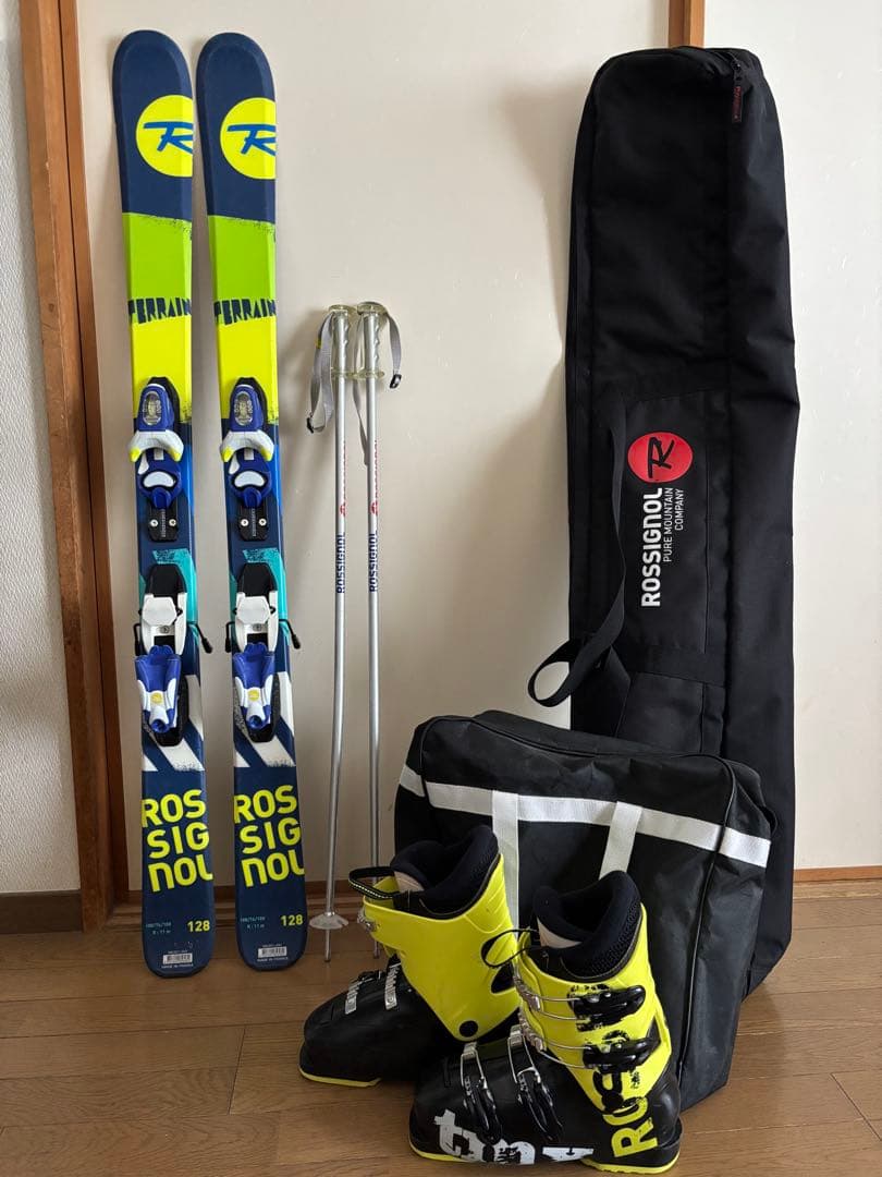 ROSSIGNOL スキー板 128cm スキーブーツ　ポールセット　ケース付