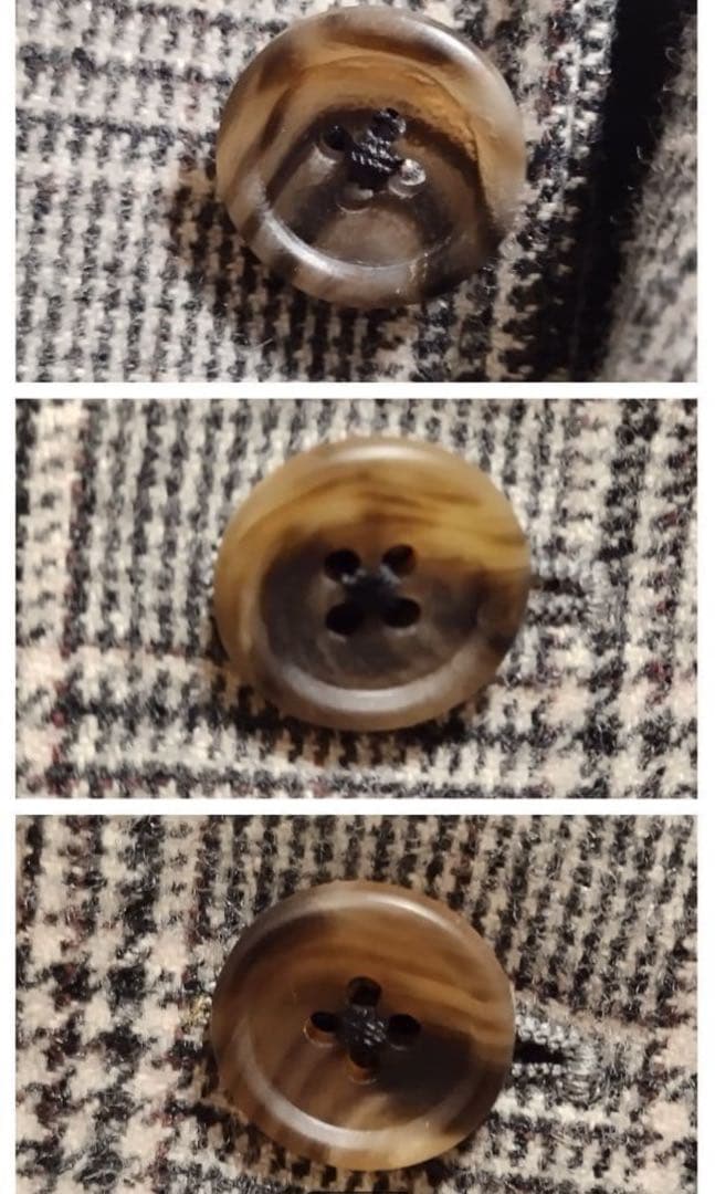 麻布テーラー　アンゴラ カシミヤ混　テーラードジャケット　チェック柄　グレー46