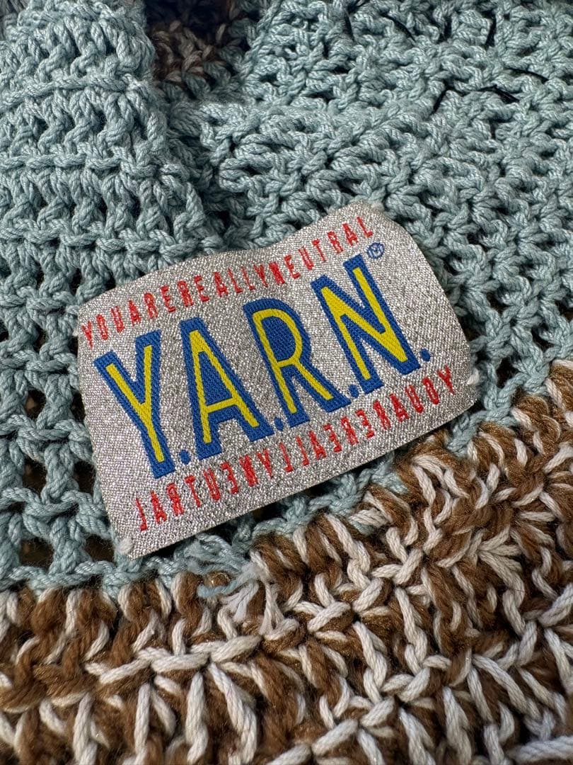 帽子 Y.A.R.N. double Cross Handmade Knit hat