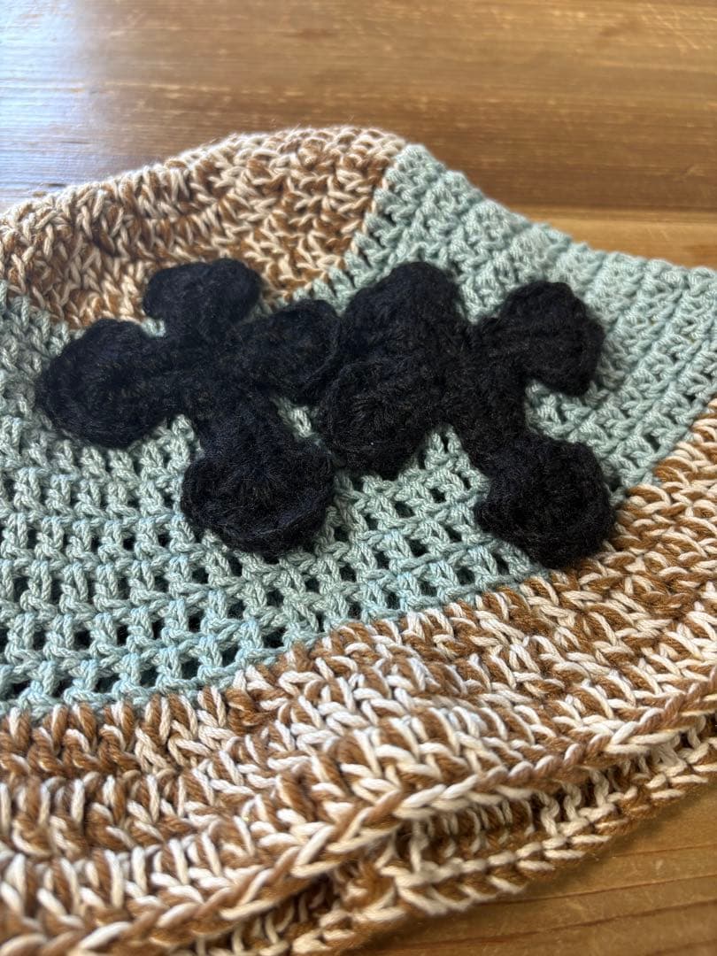 帽子 Y.A.R.N. double Cross Handmade Knit hat