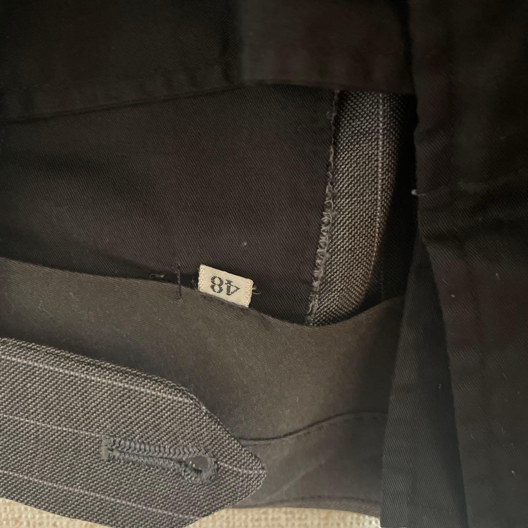 リングジャケット　グレー ストライプ ビジネススーツ　48