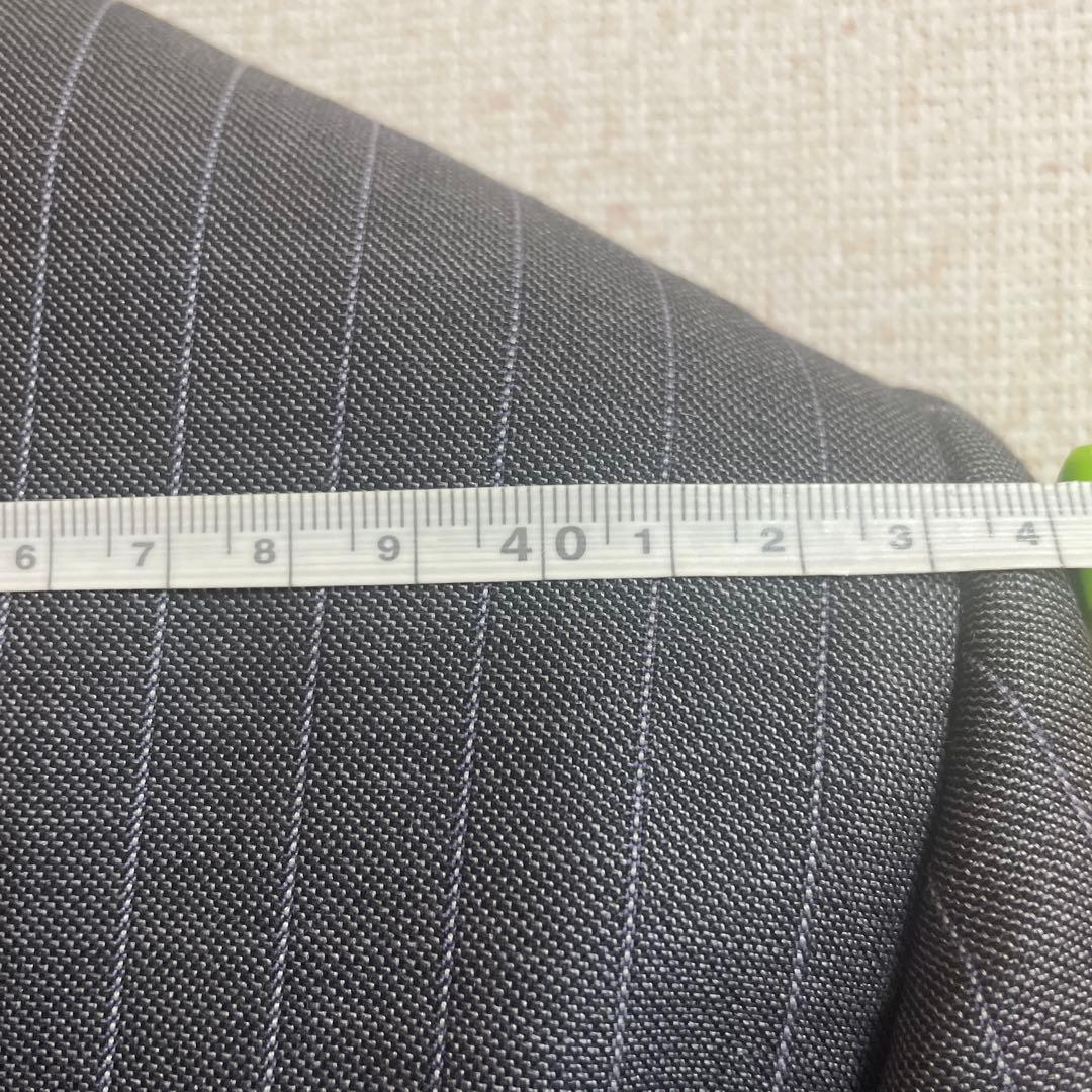 リングジャケット　グレー ストライプ ビジネススーツ　48