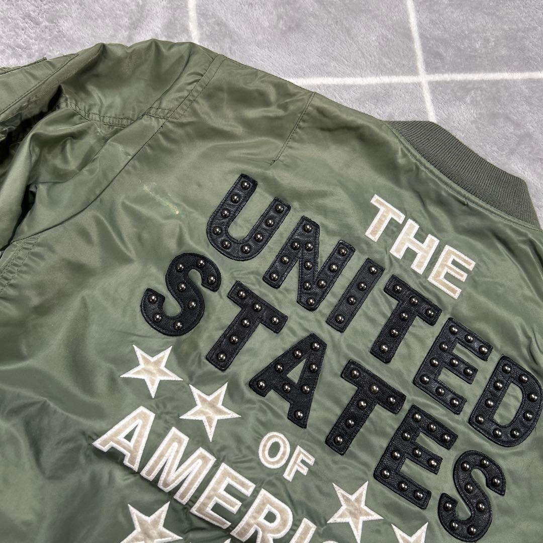 【☆希少品XL☆】破格AVIREX フライトジャケット XL カーキ バックロゴ