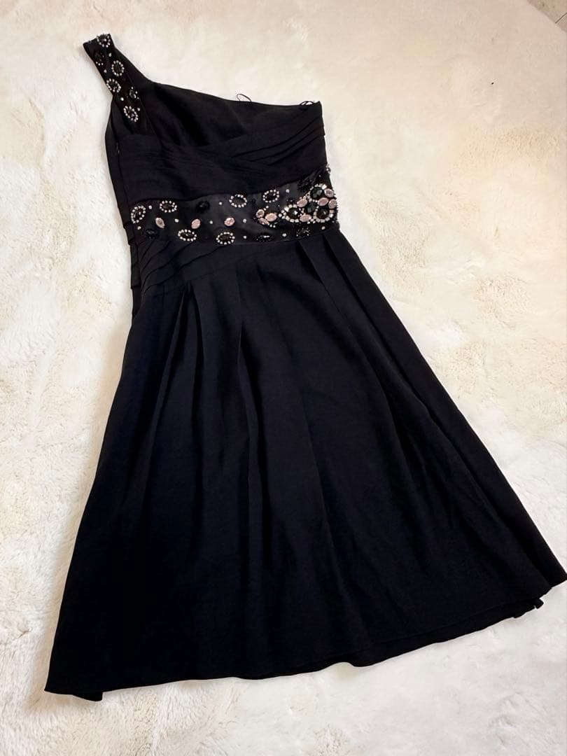 DIOR ワンショルダー ドレス ブラック 36