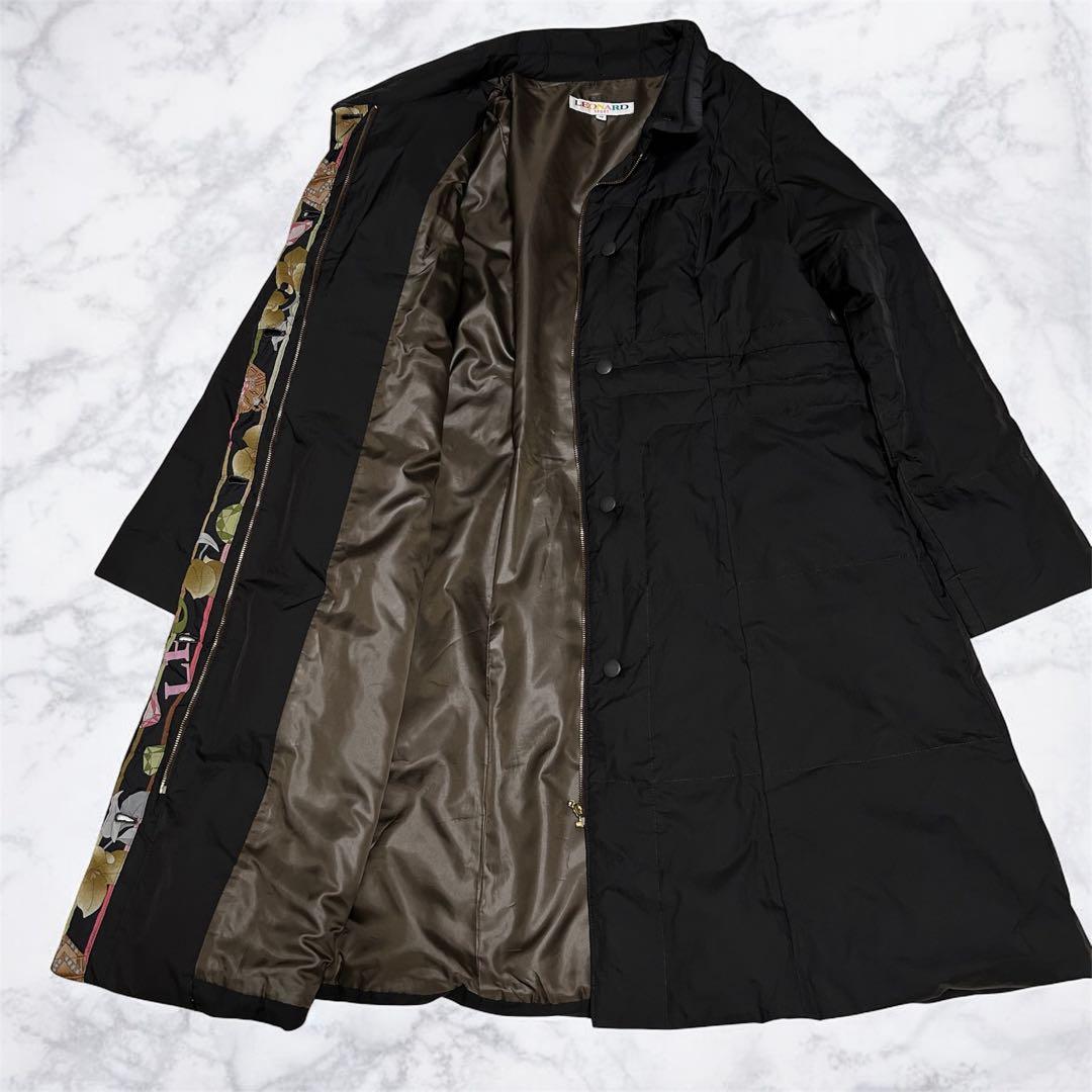 LEONARD SPORT 薄手ダウンコート 黒 42 シンプルデザイン