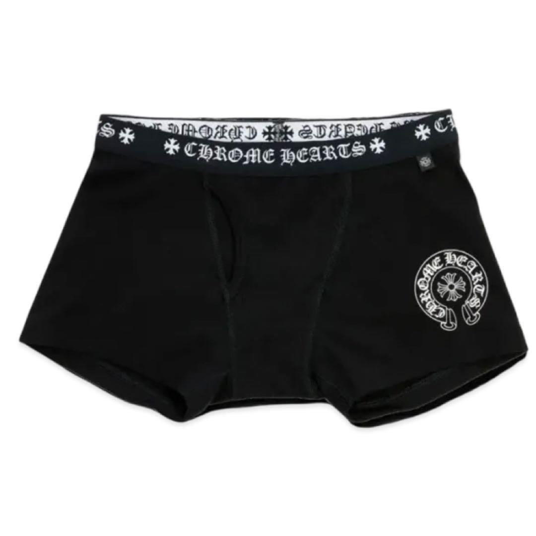 ギフト包装✨人気Ｌ クロムハーツ ホースシューボクサーパンツ 黒×白 新品