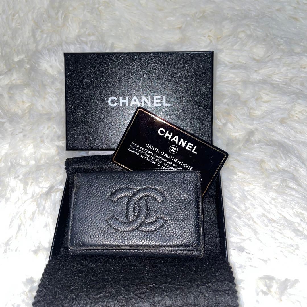 CHANEL シャネル キーケース キャビアスキン 黒 ココマーク 箱・カード付