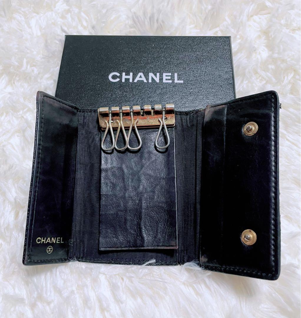 CHANEL シャネル キーケース キャビアスキン 黒 ココマーク 箱・カード付