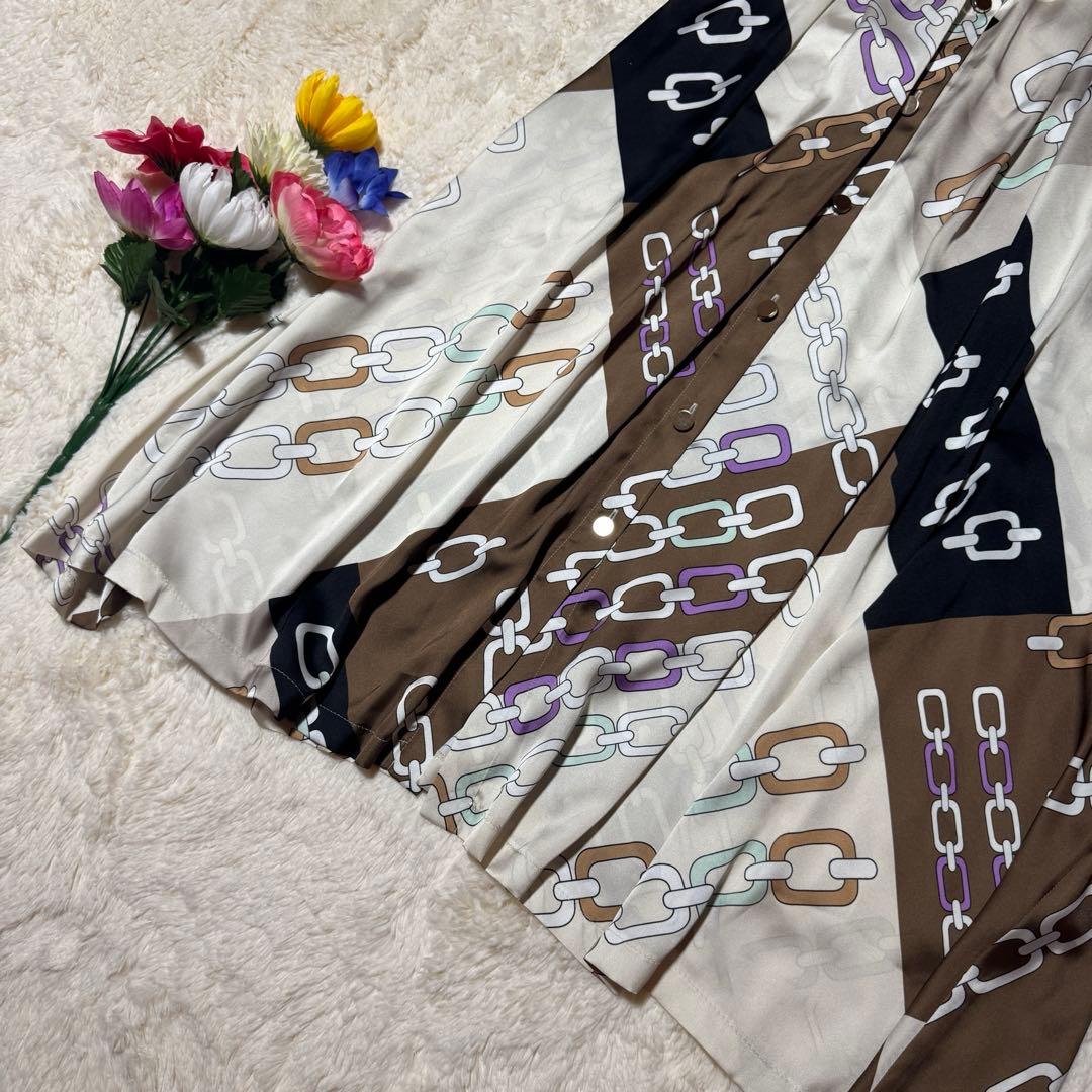 ともも♪美品 グレースコンチネンタル チェーン柄シャツワンピース ベルト