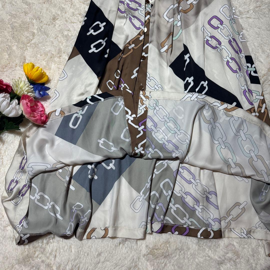 ともも♪美品 グレースコンチネンタル チェーン柄シャツワンピース ベルト