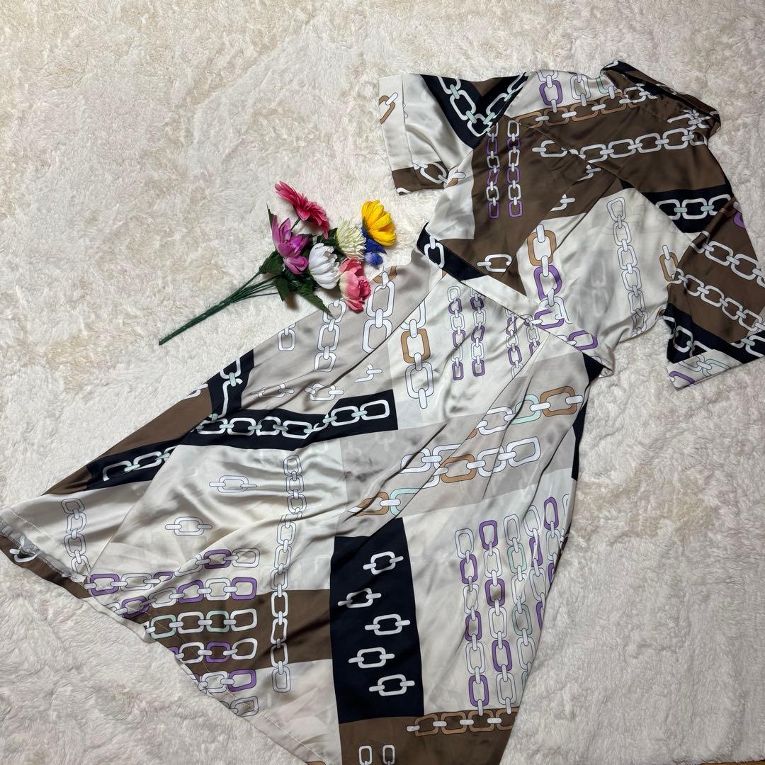 ともも♪美品 グレースコンチネンタル チェーン柄シャツワンピース ベルト