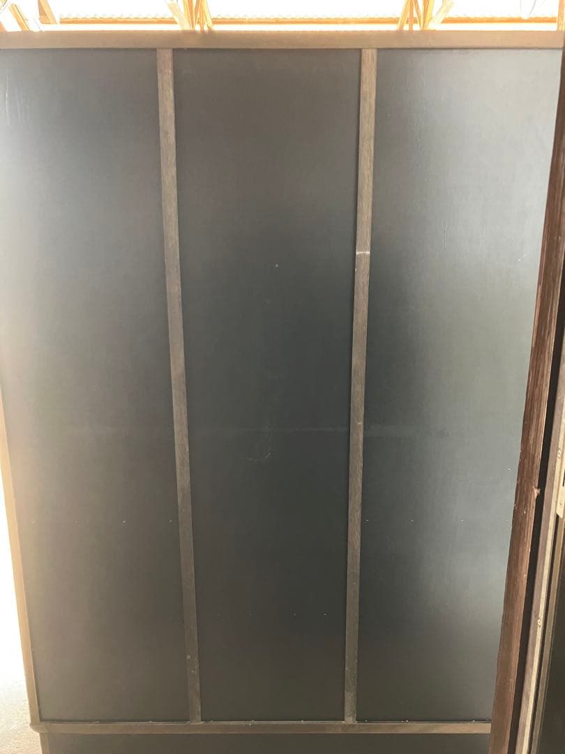 【★Boss★】大容量 ガラス扉付き食器棚 ブラック