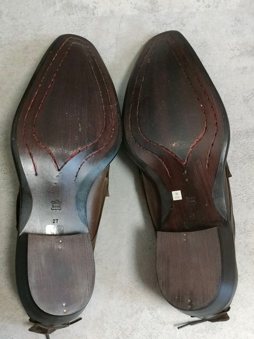 美品　モルガンオム　レザー レースアップシューズ　27cm　ブラウン