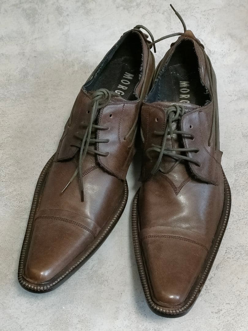 美品　モルガンオム　レザー レースアップシューズ　27cm　ブラウン