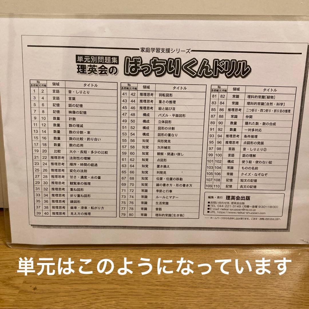 理英会のばっちりくんドリル46冊（基礎21冊・応用25冊）＋おまけ1冊
