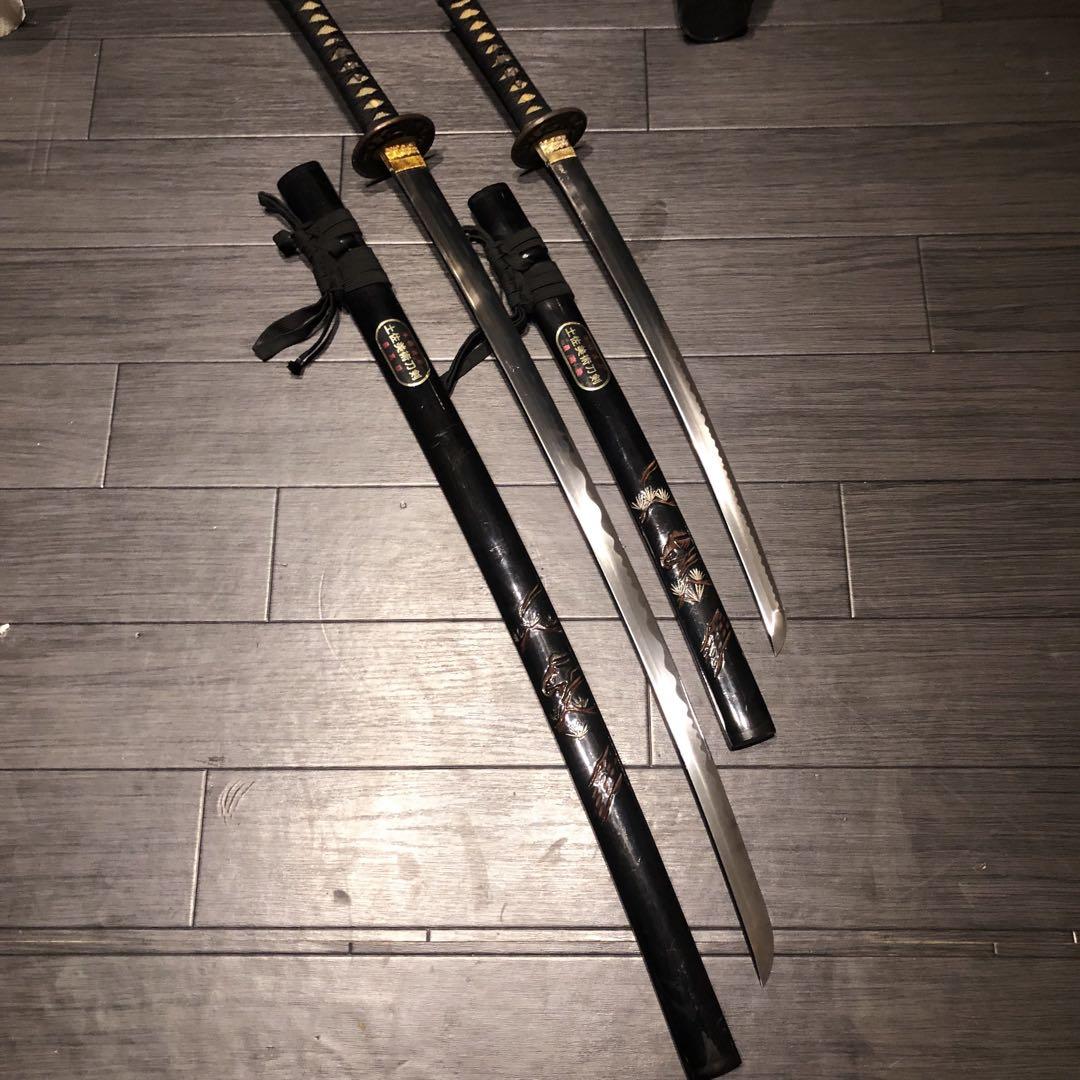 高級模造刀　高級居合刀　 土佐美術刀剣　大小セット　本研波刃