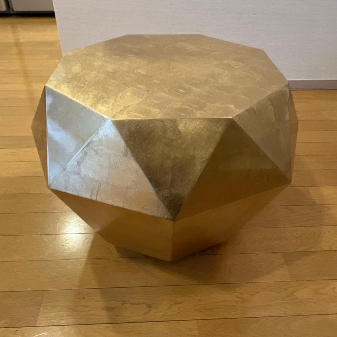 フランフラン ダイヤモンドテーブル 52cm ゴールド サイドテーブル