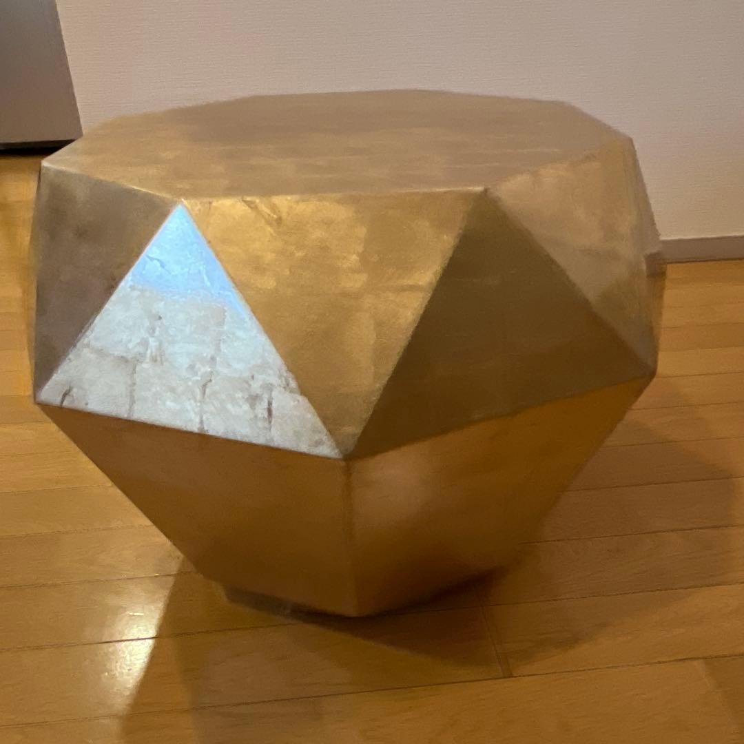 フランフラン ダイヤモンドテーブル 52cm ゴールド サイドテーブル