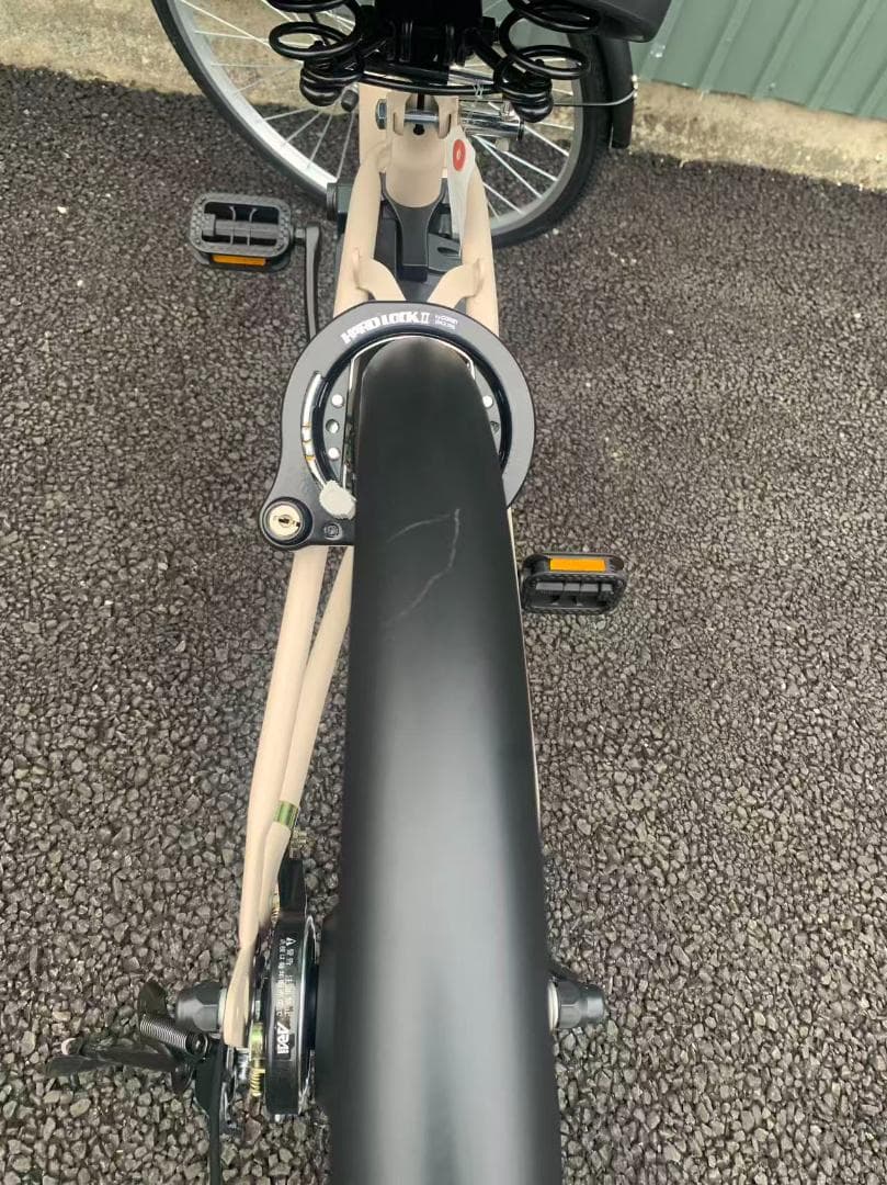 防犯登録無料！折りたたみ26インチ　電動アシスト自転車 通勤通学モデル　ベージュ