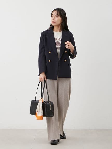 ここ 25AW 試着のみ【MilaOwen】金釦ダブルブレストブレザー