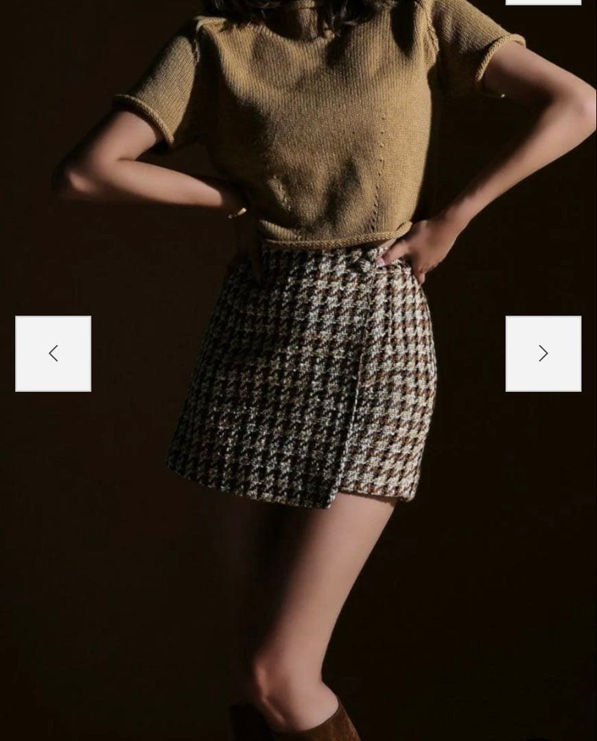 【新品未使用】シェリエ shellerツイード　スカート　キュロット秋冬ブラウン