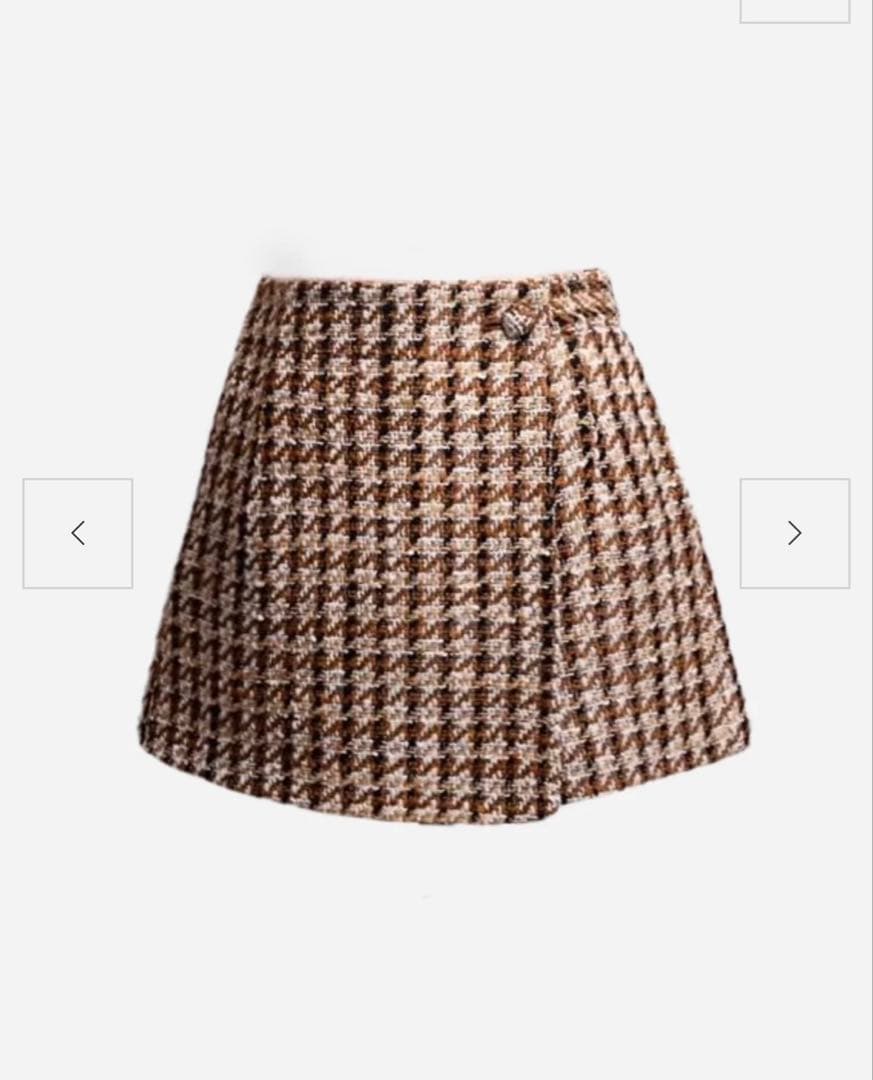 【新品未使用】シェリエ shellerツイード　スカート　キュロット秋冬ブラウン