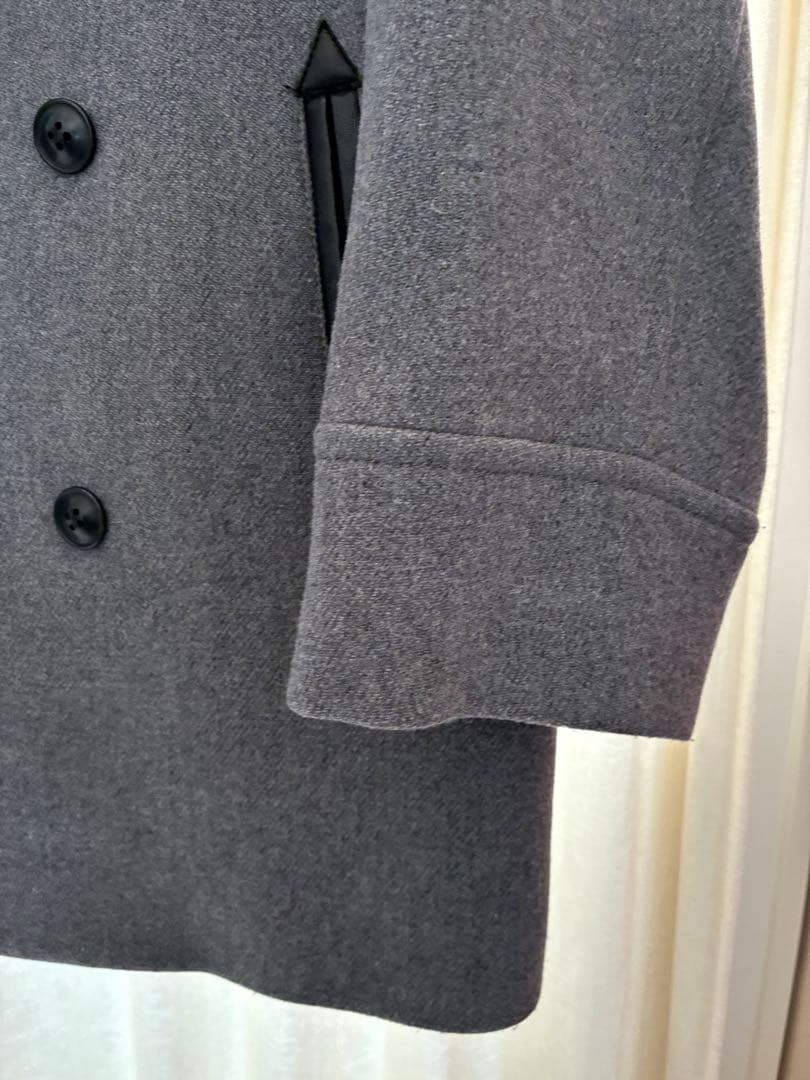 uncrave(アンクレイヴ)グレー ダブルブレスト ピーコート ウール混合