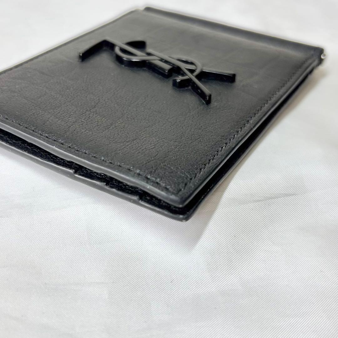 【極美品】　サンローラン　カサンドラ　マネークリップ　ビルクリップ　型押し　黒