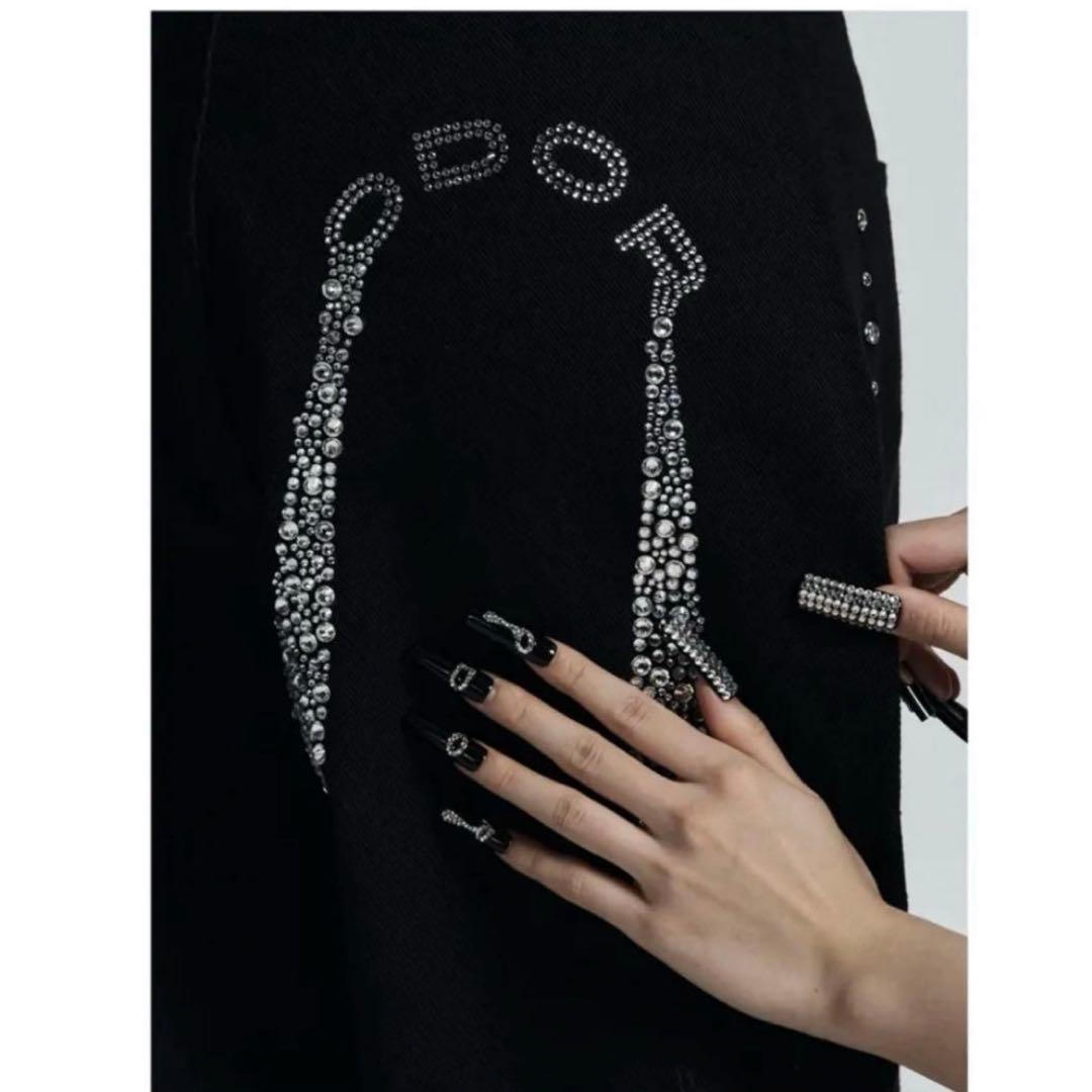 ODOR Cris studded pants デニム