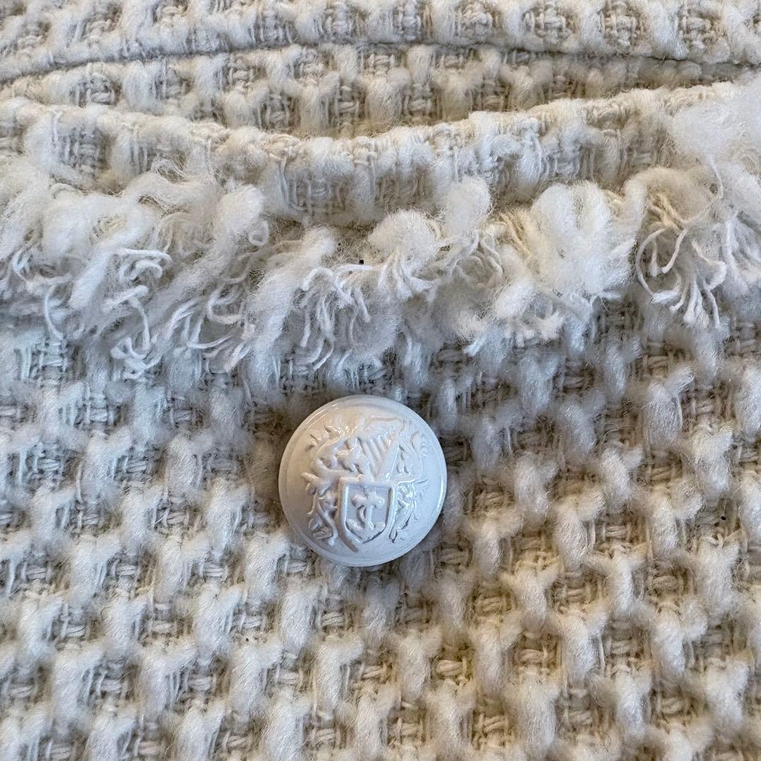 美品✨アルアバイル ツイード ベスト フリンジ Vネック エンブレムボタン