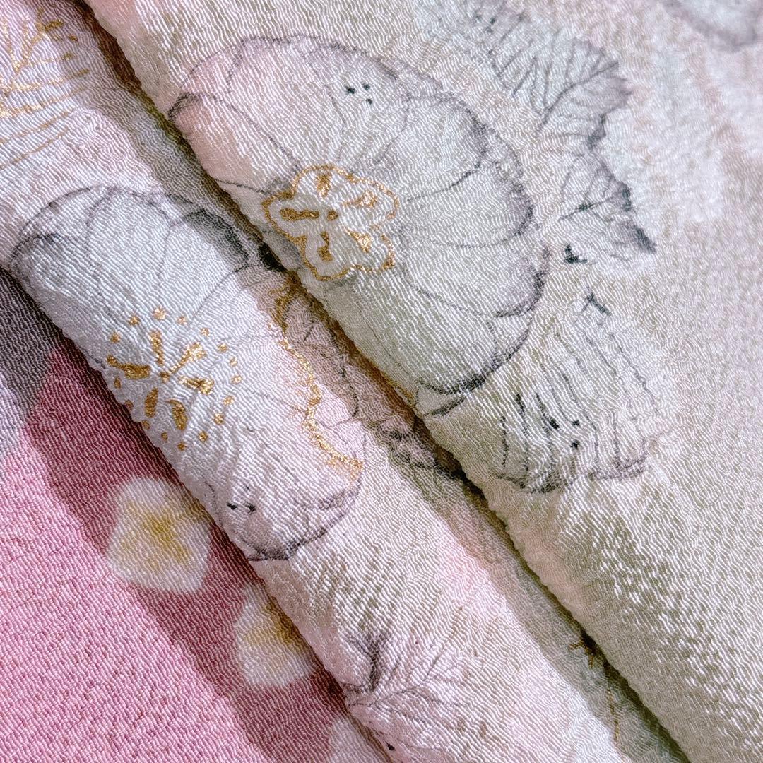 A126愛華 訪問着名門 滝泰 辻が花 絞り 訪問着 紋なし洗柿色フォーマル