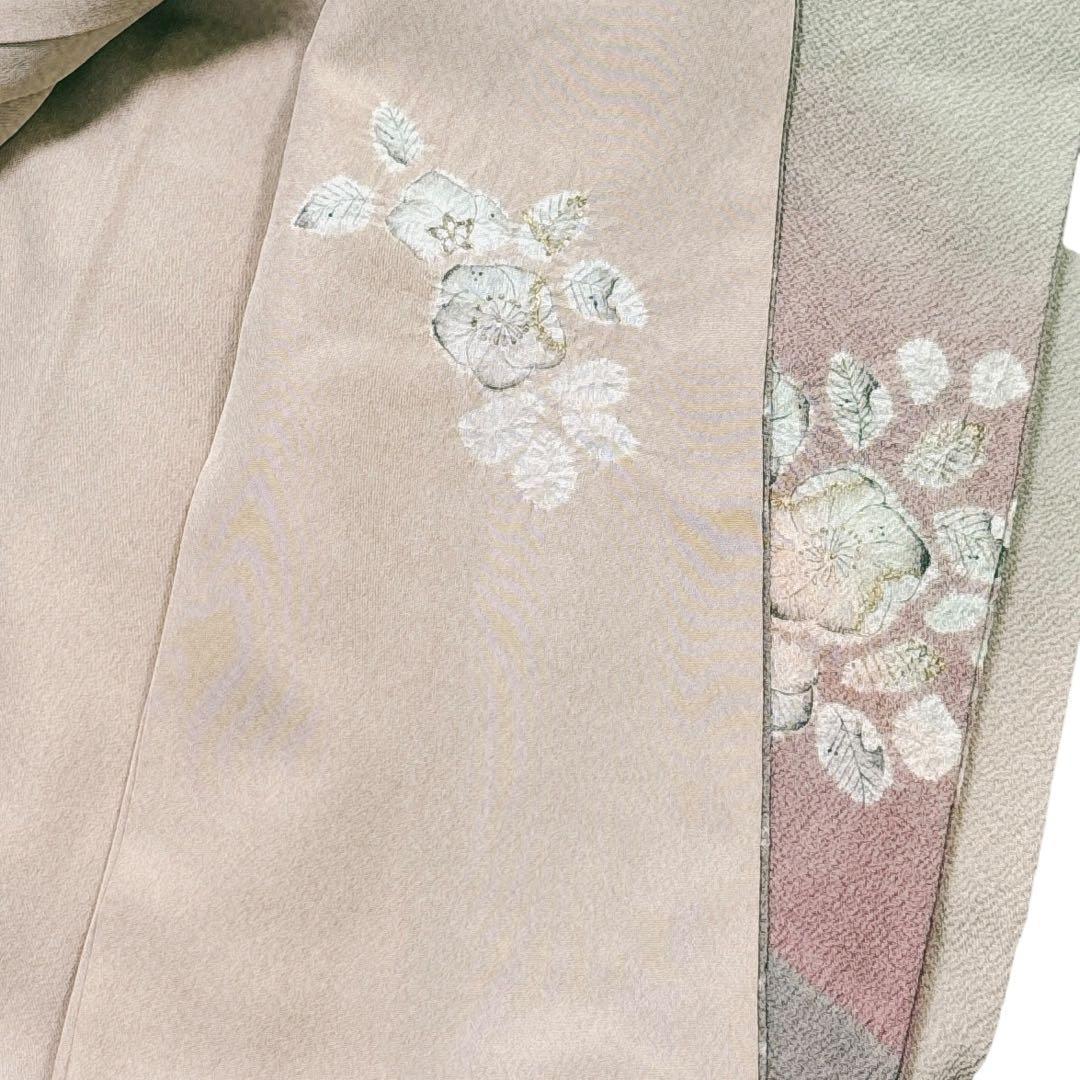 A126愛華 訪問着名門 滝泰 辻が花 絞り 訪問着 紋なし洗柿色フォーマル