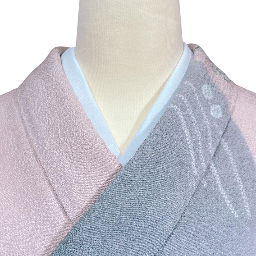 A126愛華 訪問着名門 滝泰 辻が花 絞り 訪問着 紋なし洗柿色フォーマル