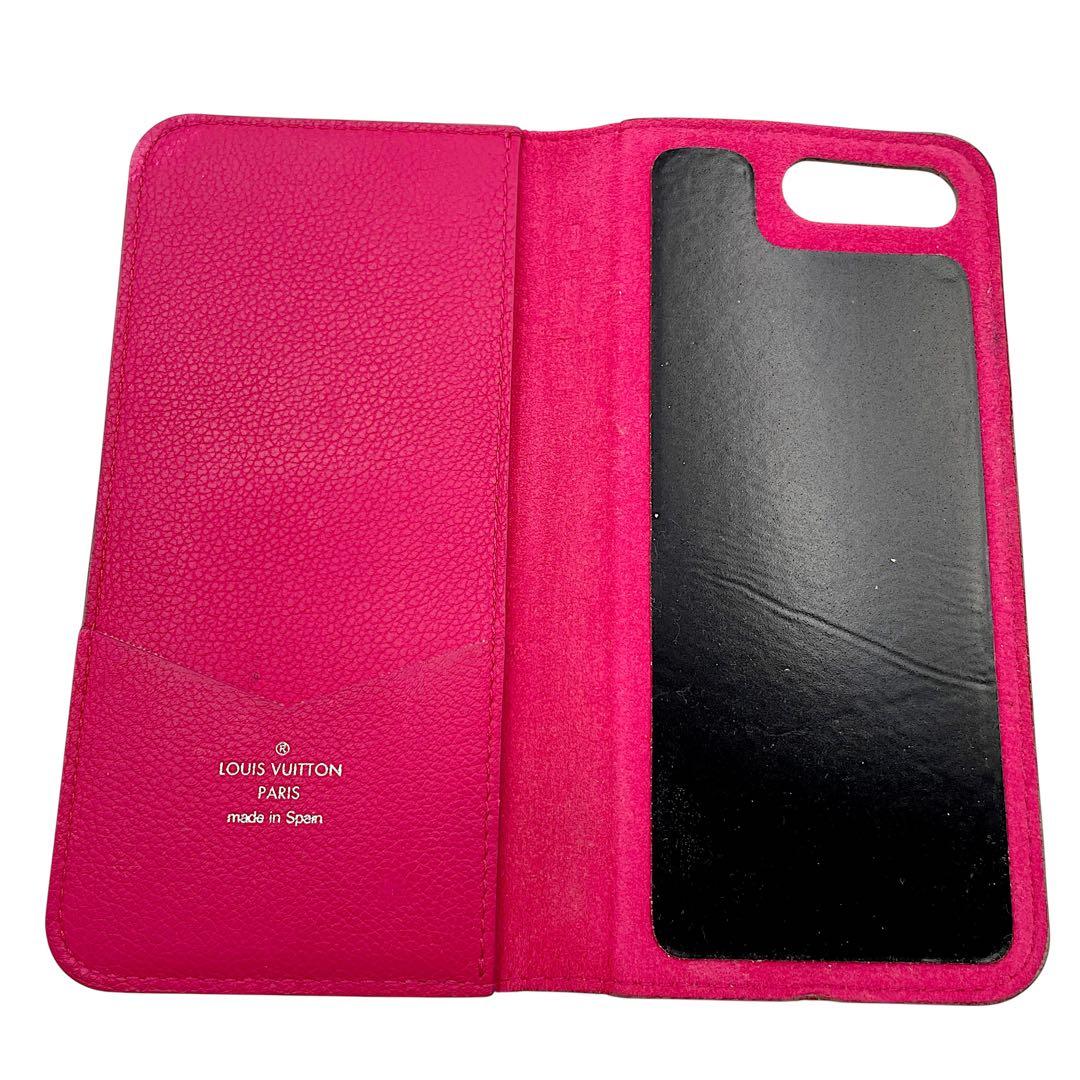 【極美品】ルイヴィトン iPhone 7Plus マヒナ スマホケース　ベージュ