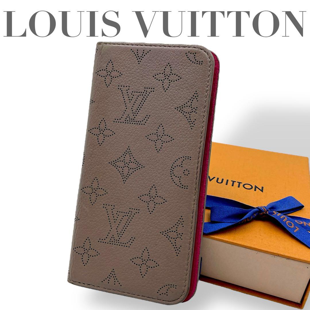 【極美品】ルイヴィトン iPhone 7Plus マヒナ スマホケース　ベージュ