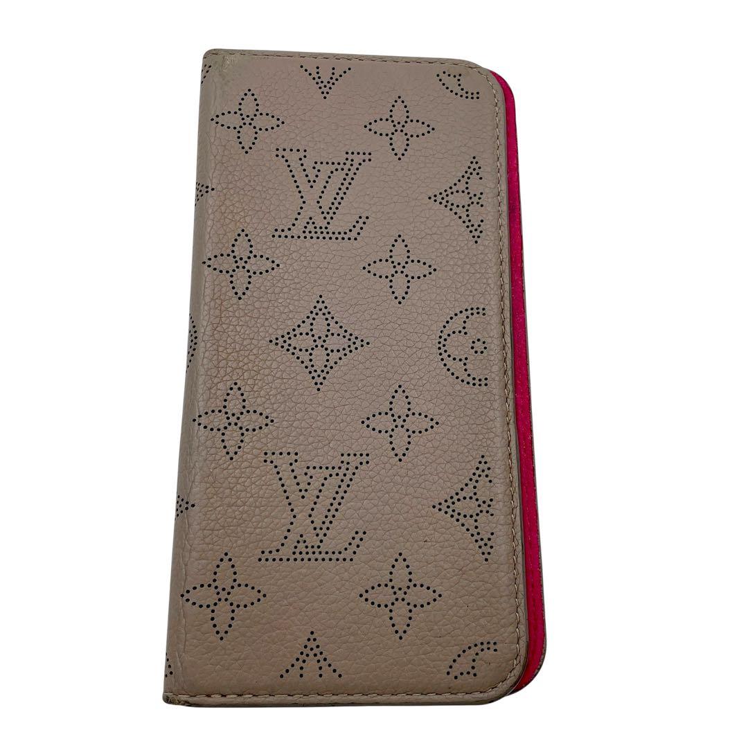 【極美品】ルイヴィトン iPhone 7Plus マヒナ スマホケース　ベージュ