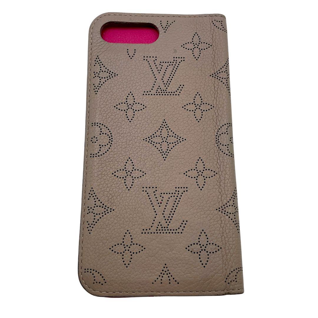 【極美品】ルイヴィトン iPhone 7Plus マヒナ スマホケース　ベージュ