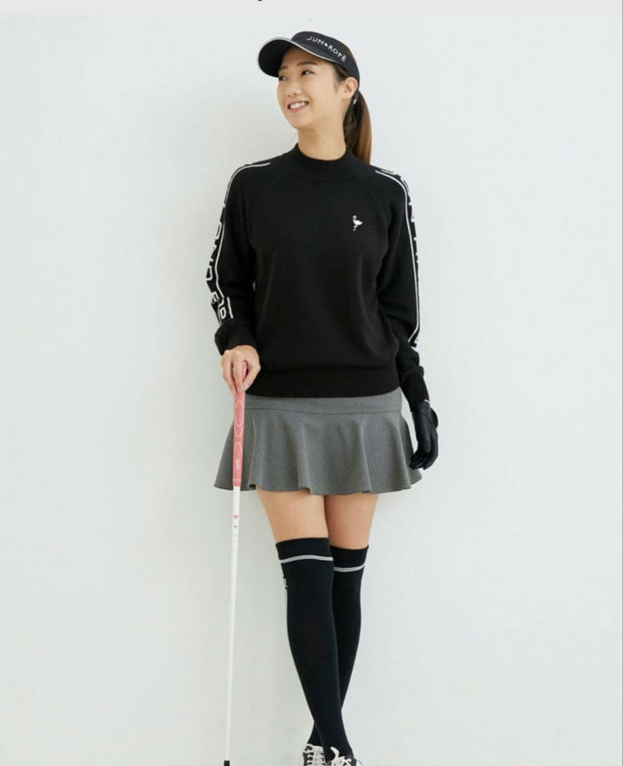 値下げ　新品タグ付き　JUN & ROPE 裏起毛フレアースカート グレー　L