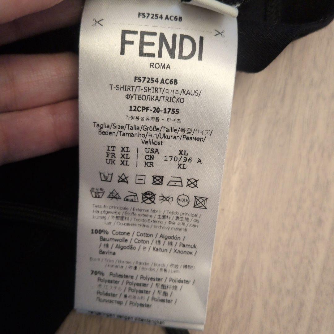 FENDI ブラック Tシャツ XL