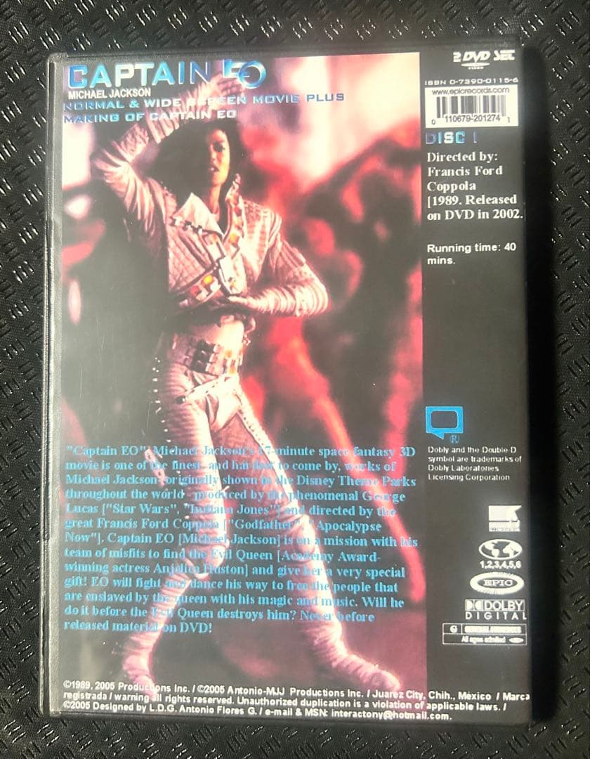 マイケル・ジャクソン　CAPTEN EO DVD ピクチャー仕様＆日本語字幕付