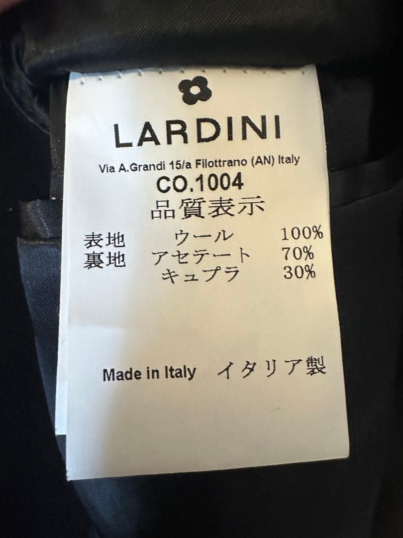 LARDINI チェスターコート 花ブローチ付き