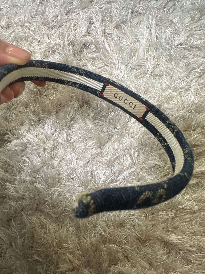 GUCCI ネイビー デニム ヘアバンド