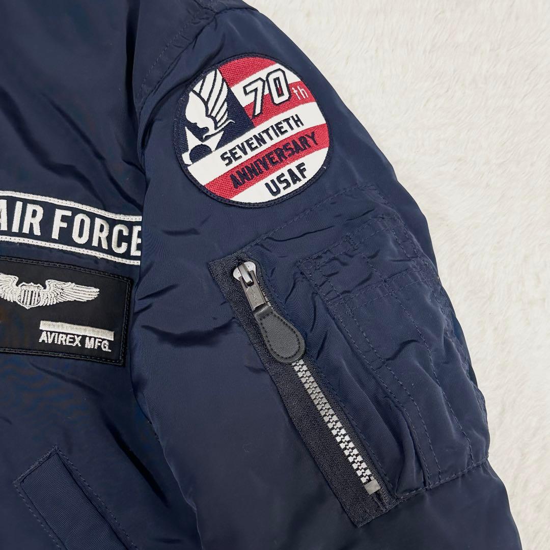 美品✨アヴィレックス USAF 70周年記念 MA-1 ネイビー ジャケット M