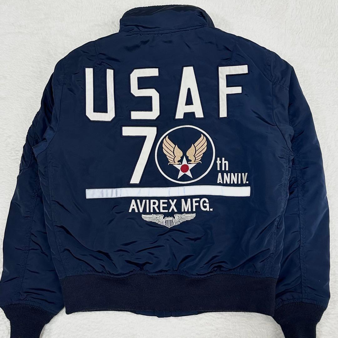 美品✨アヴィレックス USAF 70周年記念 MA-1 ネイビー ジャケット M