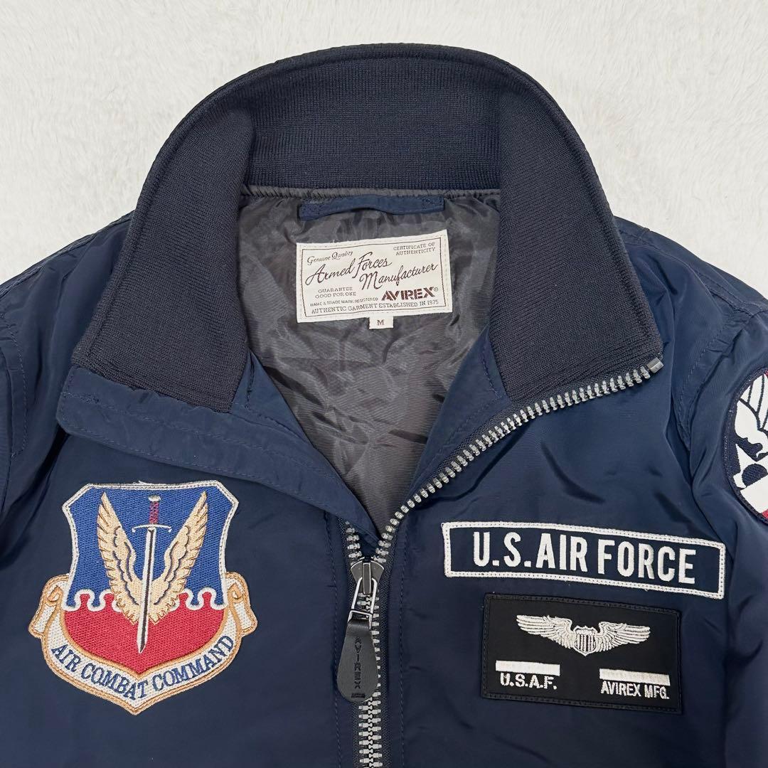 美品✨アヴィレックス USAF 70周年記念 MA-1 ネイビー ジャケット M