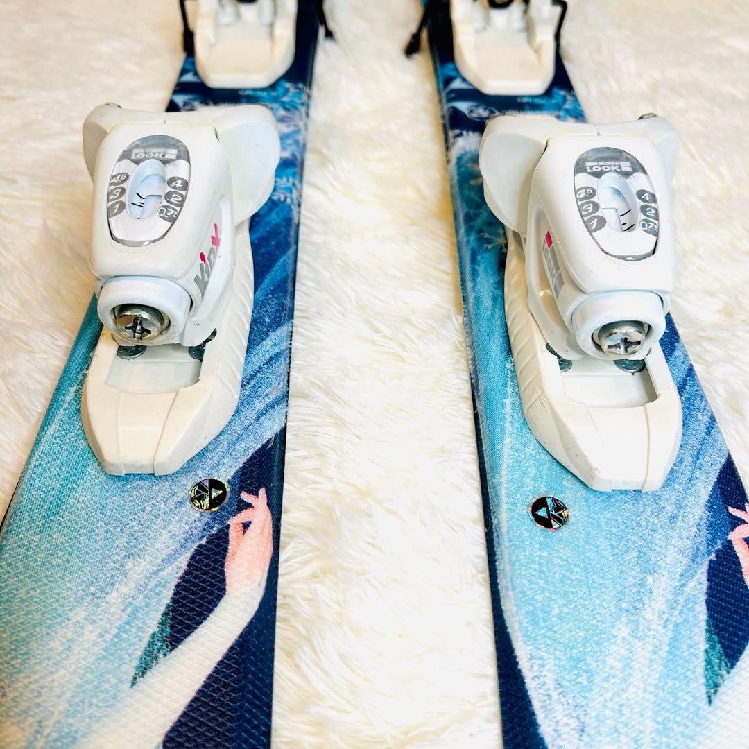 【美品】ロシニョール アナ雪 エルサ 子供用スキー板 110cm ビンディング付