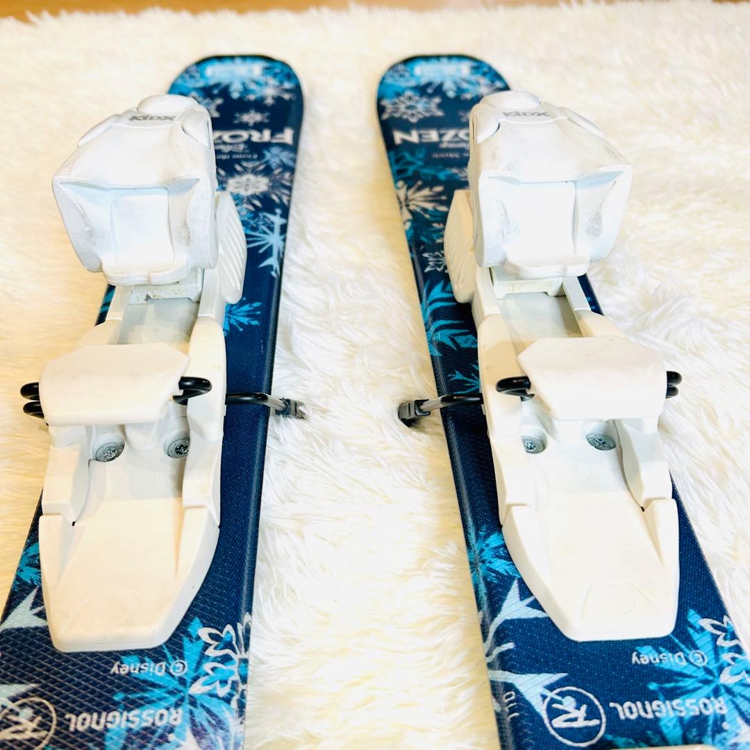 【美品】ロシニョール アナ雪 エルサ 子供用スキー板 110cm ビンディング付